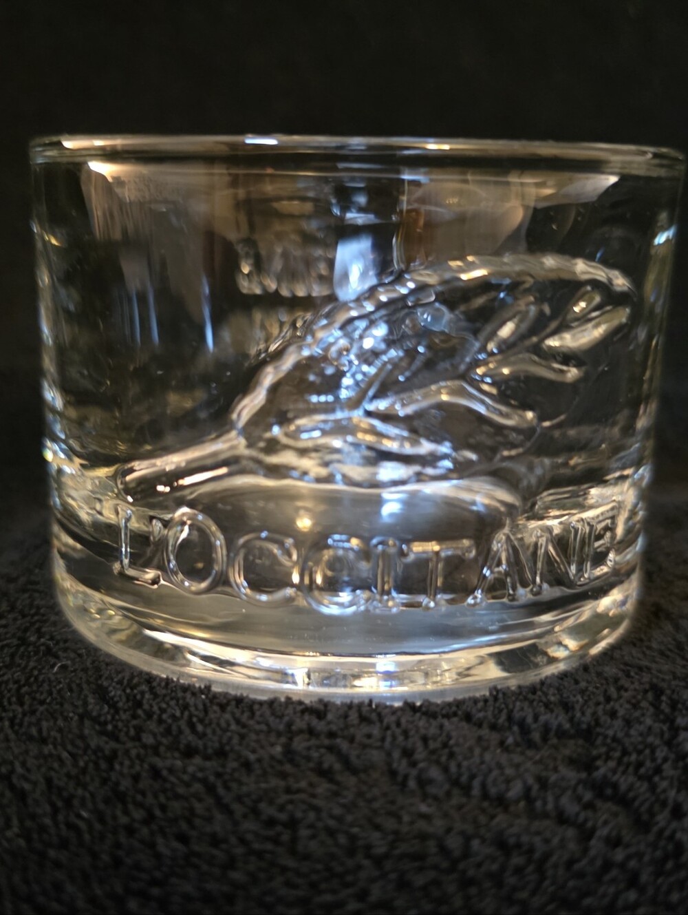 L’Occitane Verveine Verbena Embossed Glass Candle Votive Holder